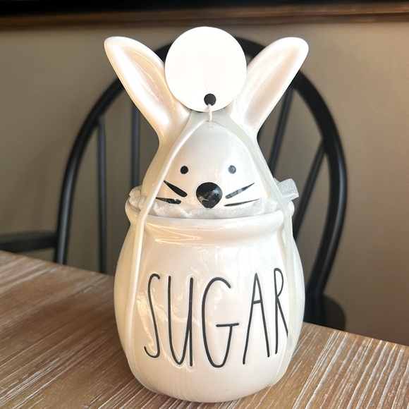 Rae Dunn Bunny Sugar Jar With Bunny Ear Lid. NWT - Picture 3 of 12